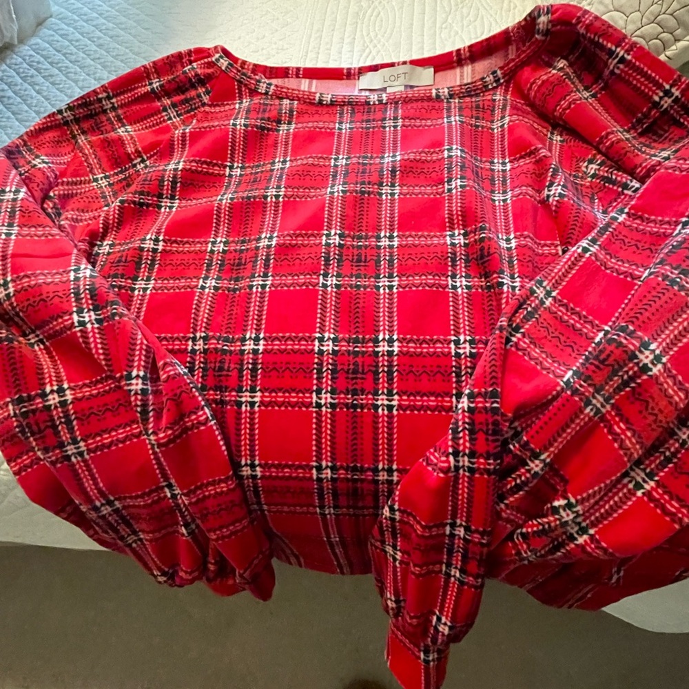 Loft plaid velour top